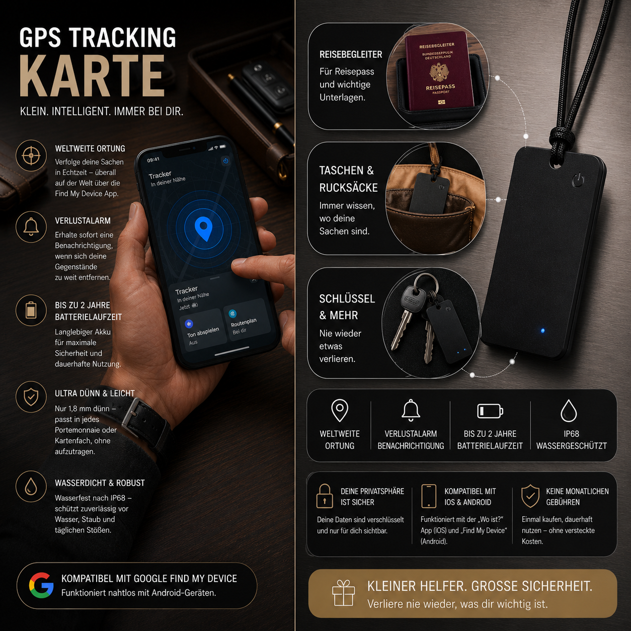 Smart GPS Card Tracker – Schutz auf Reisen und im Alltag