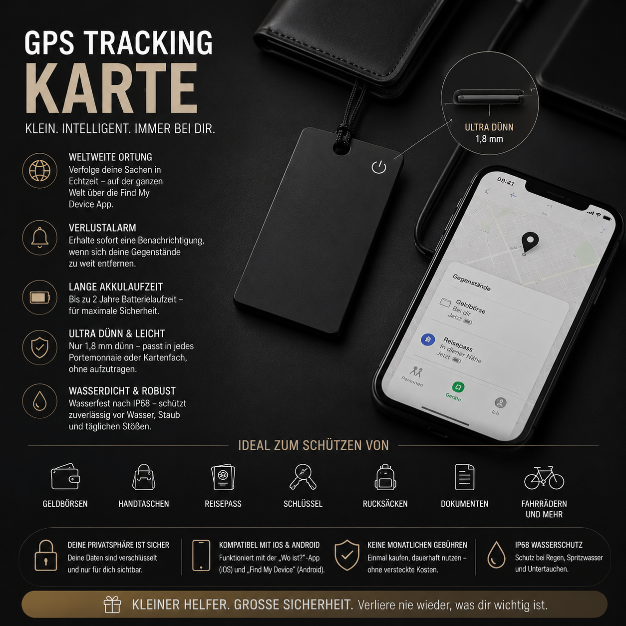 Smart GPS Card Tracker – Schutz auf Reisen und im Alltag